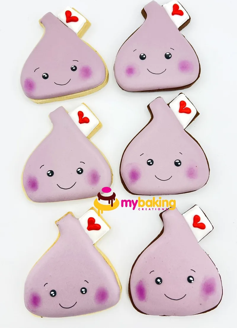 Hershey Kiss hand-piped custom logo cookies