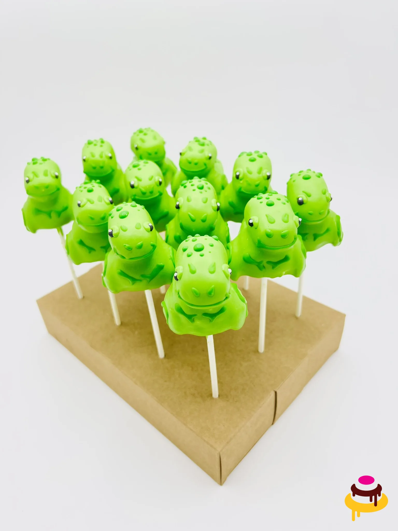 Green dinosaur cake pops for a kids birthday party in the Bay Area
