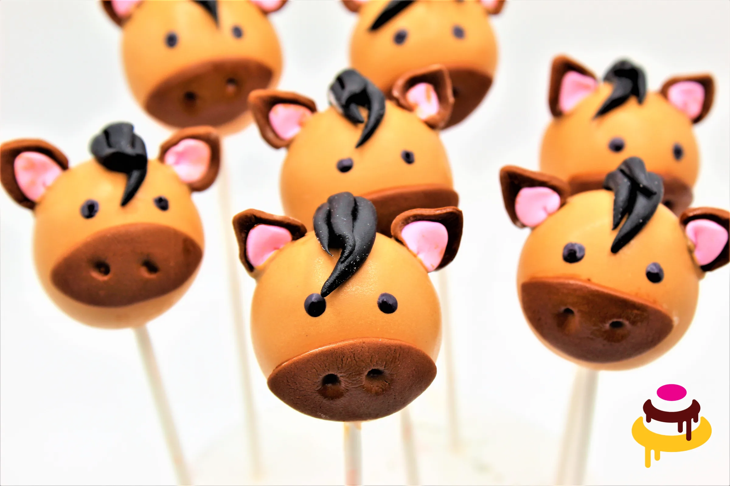 Horse and pony cake pops for a farm themed party in the Bay Area