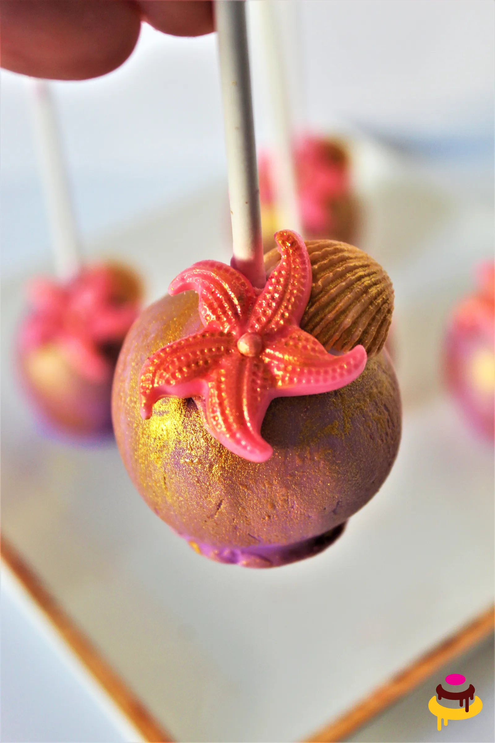 Starfish and seashell cake pops for an under the sea party in San Francisco