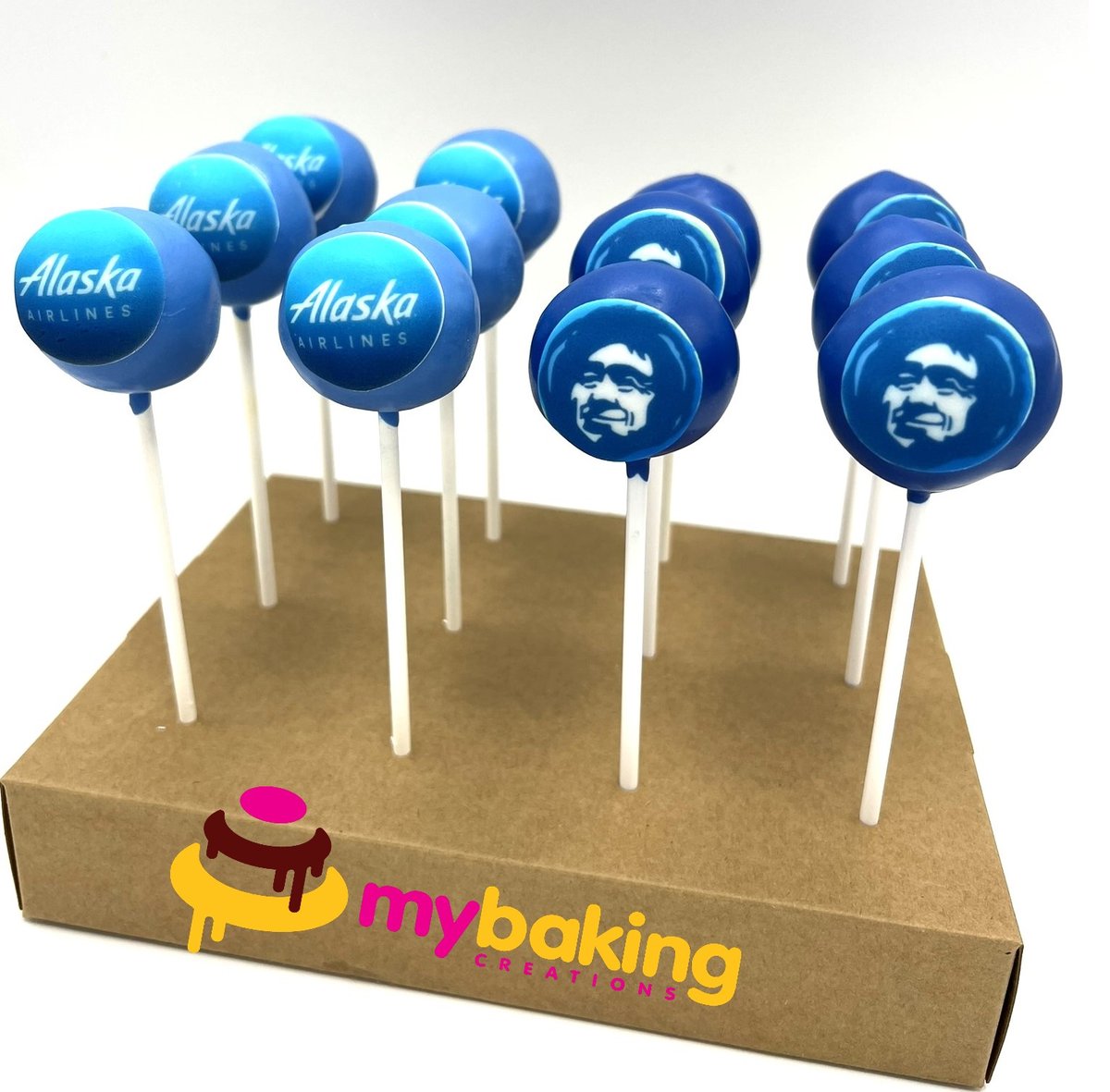 Alaska Airlines logo corporate cake pops San Francisco