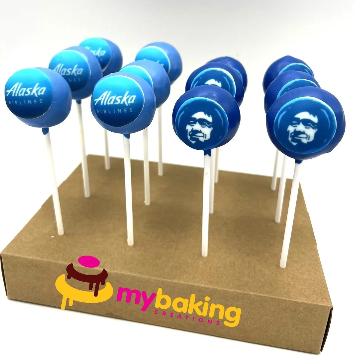 Alaska Airlines logo corporate cake pops San Francisco