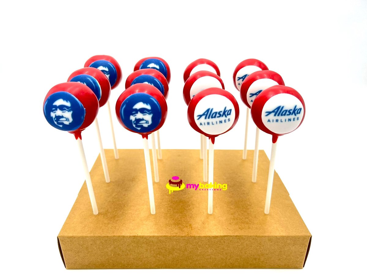 Alaska Airlines red corporate cake pops San Francisco Bay Area