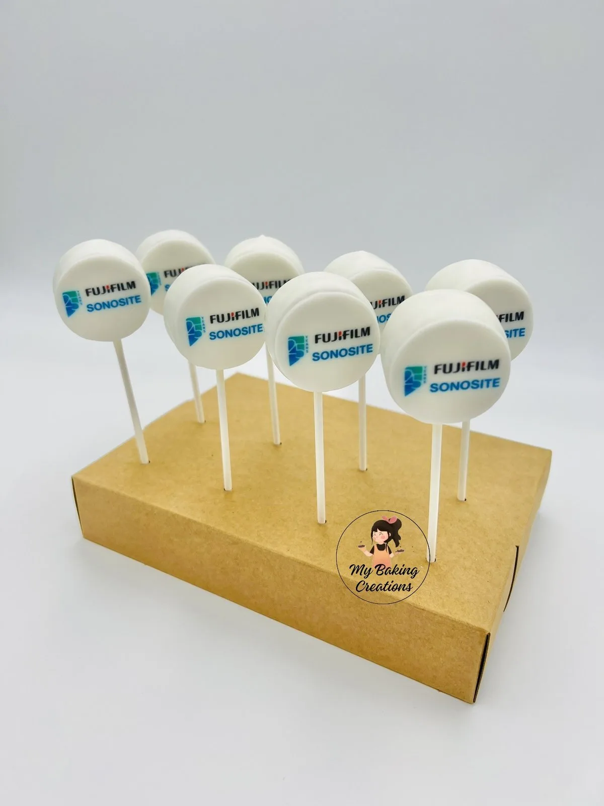 Fujifilm logo corporate cake pops San Francisco Bay Area
