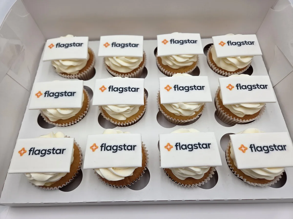 Flagstar logo corporate cupcakes San Francisco corporate event
