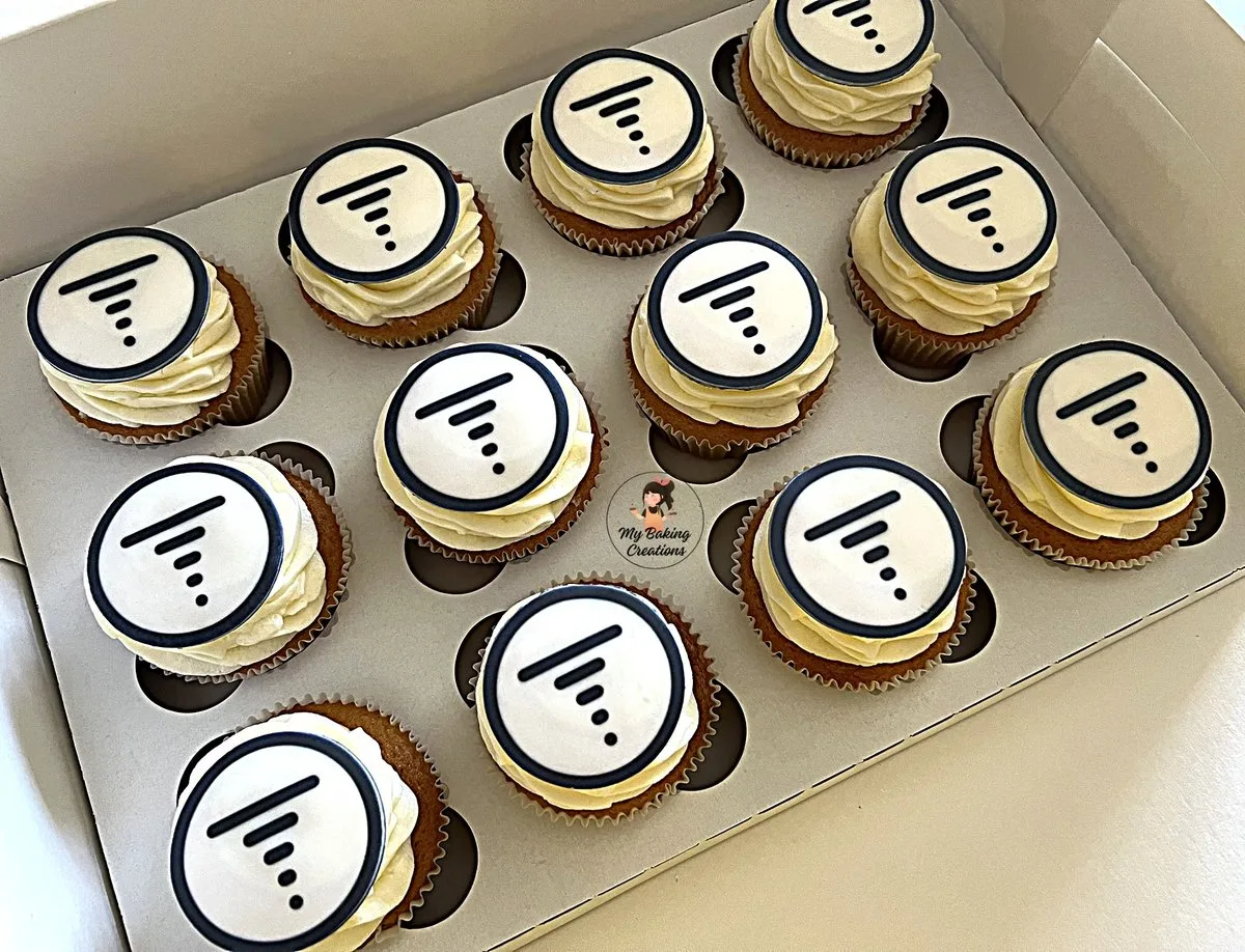 Logo themed corporate cupcakes Bay Area San Francisco