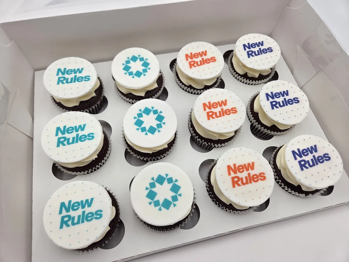 New Rules branded corporate cupcakes San Francisco launch event