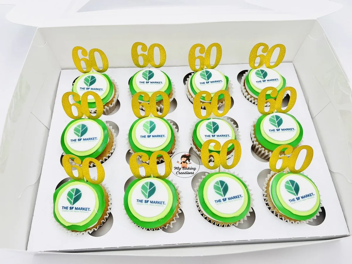 One Market 60th birthday corporate cupcakes Bay Area