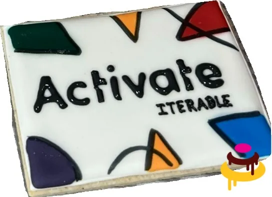 Activate Iterable hand piped logo corporate cookies San Francisco Bay Area