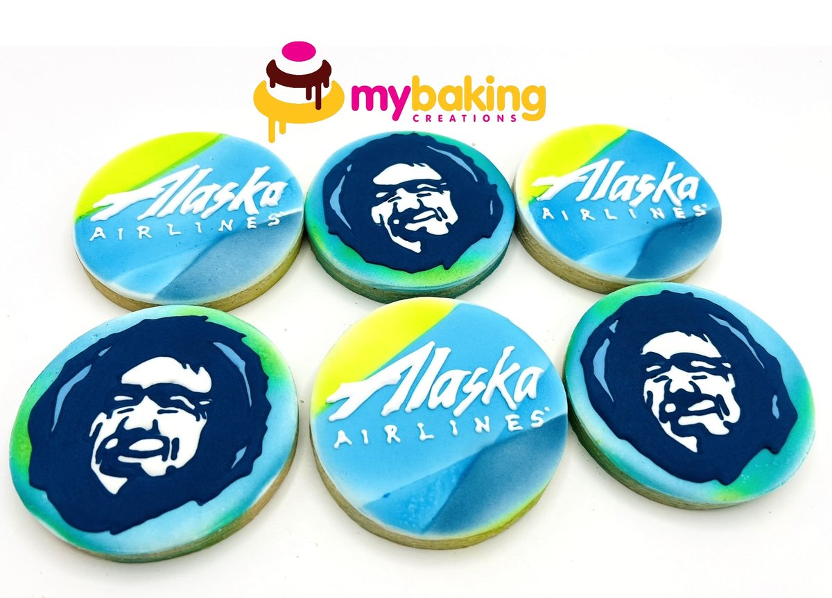 Alaska Airlines hand piped corporate cookies Bay Area