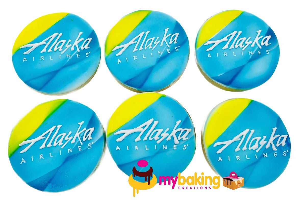 Alaska Airlines logo custom corporate cookies San Francisco
