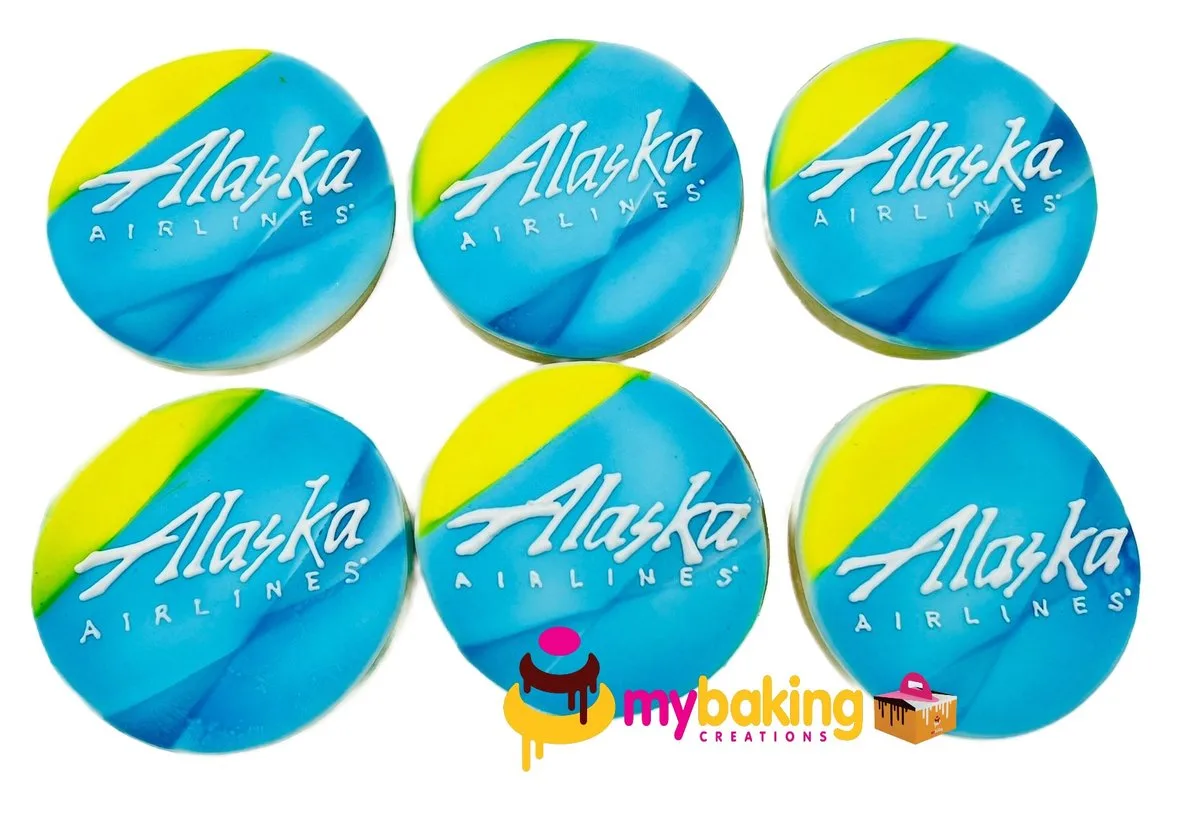 Alaska Airlines logo custom corporate cookies San Francisco