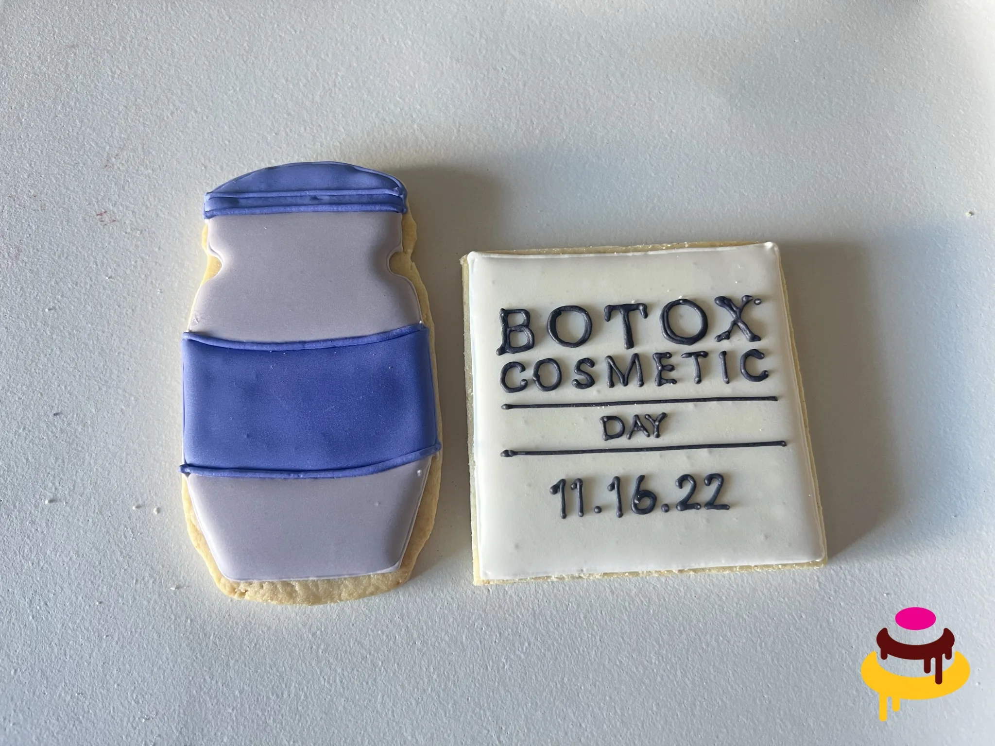 Botox Cosmetic Day hand piped corporate cookies Bay Area