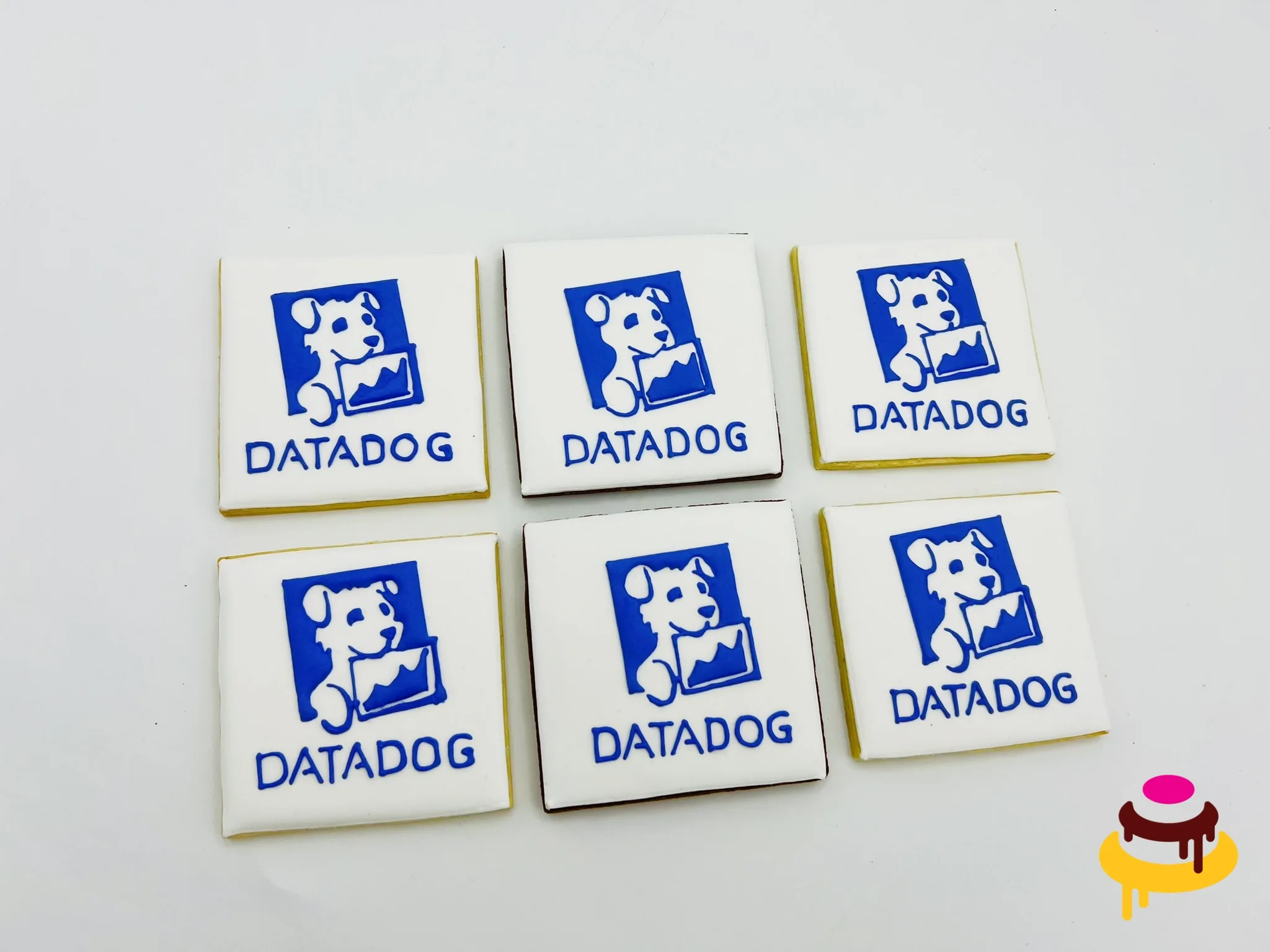 Datadog logo hand piped corporate cookies Bay Area San Francisco