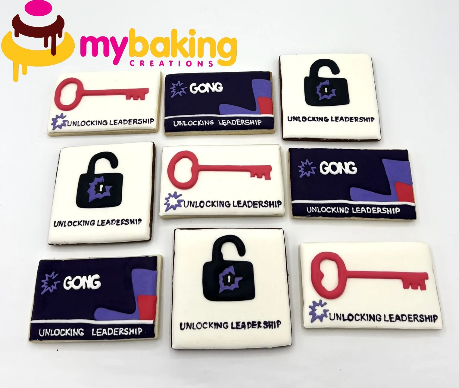 Gong Unlocking Leadership hand piped corporate cookies Bay Area