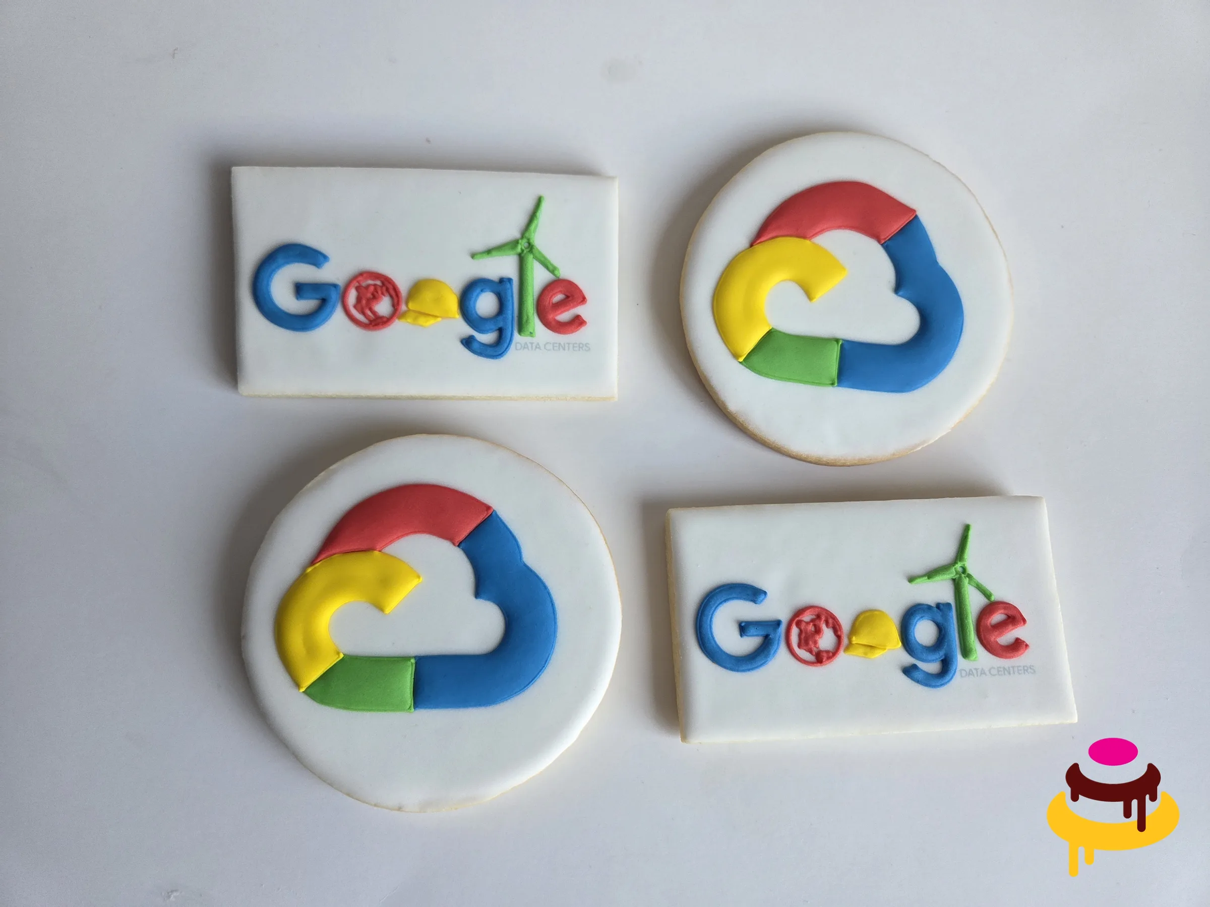 Google and Google Cloud logo hand piped corporate cookies San Francisco