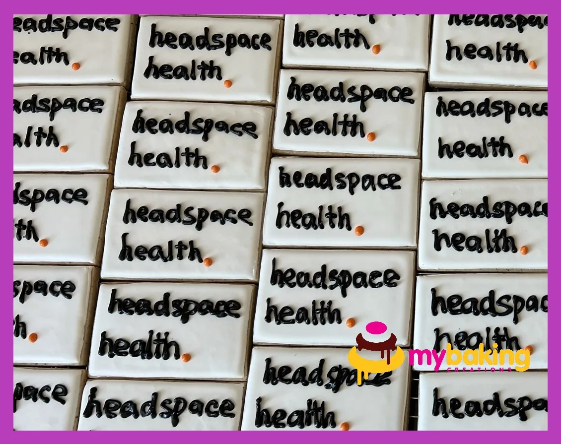 Headspace Health logo hand piped corporate cookies San Francisco