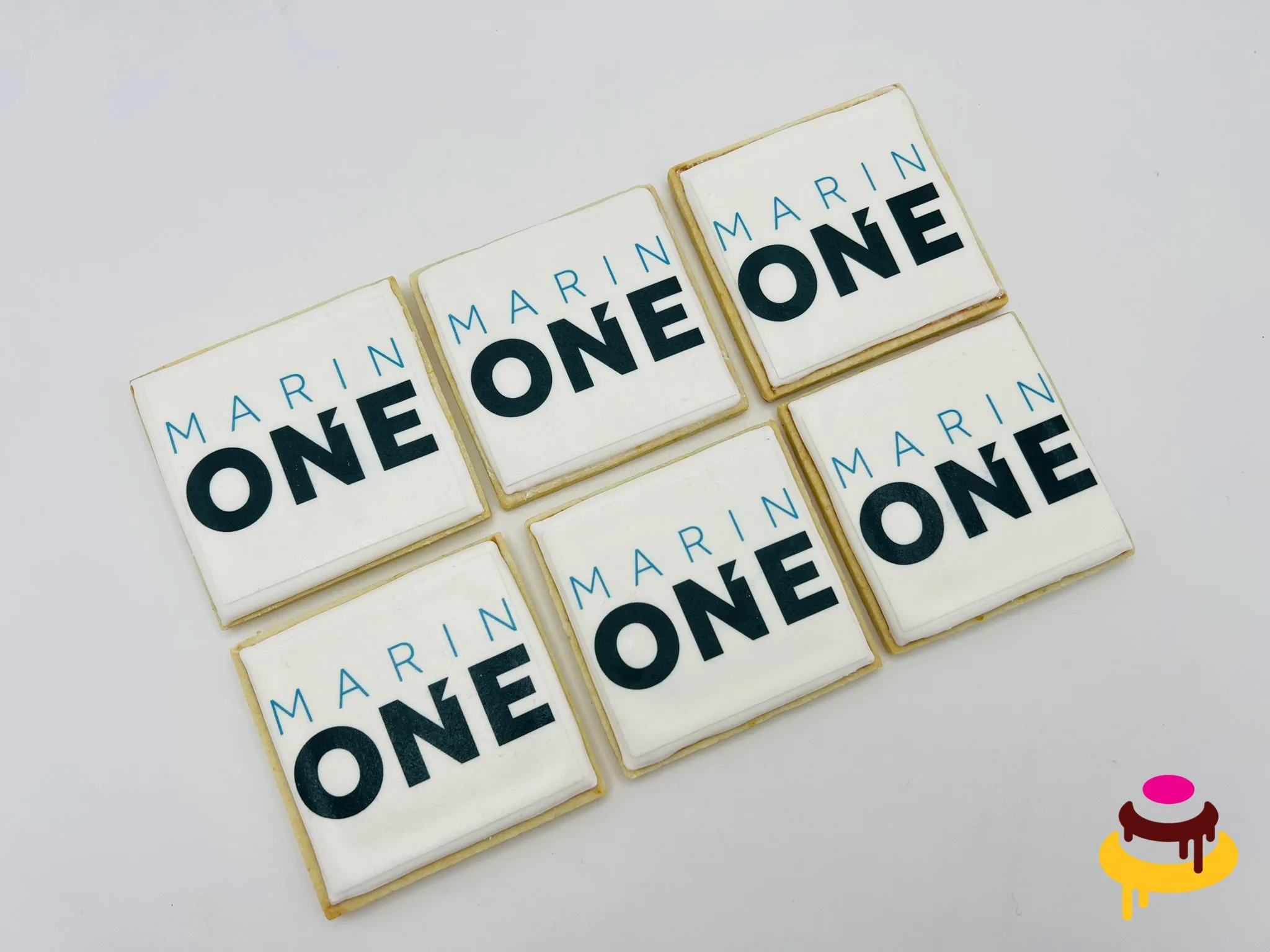 Marin ONE logo hand piped corporate cookies San Francisco Bay Area