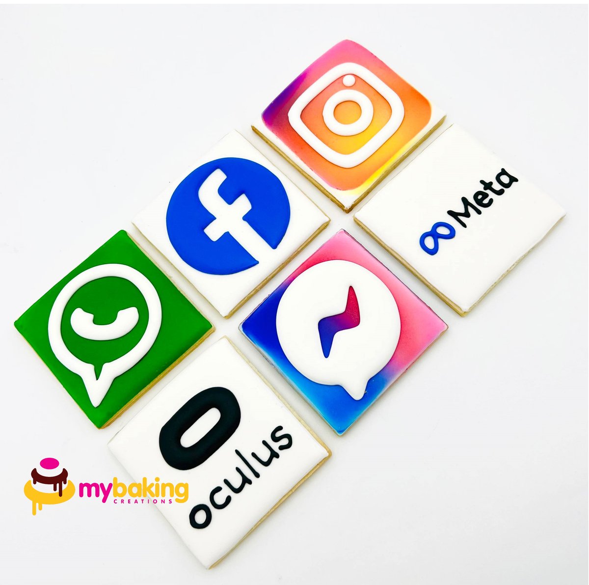 Meta hand piped custom corporate cookies San Francisco Bay Area