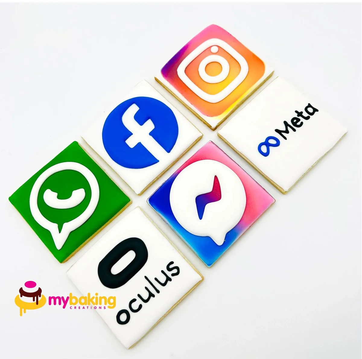 Meta hand piped custom corporate cookies San Francisco Bay Area