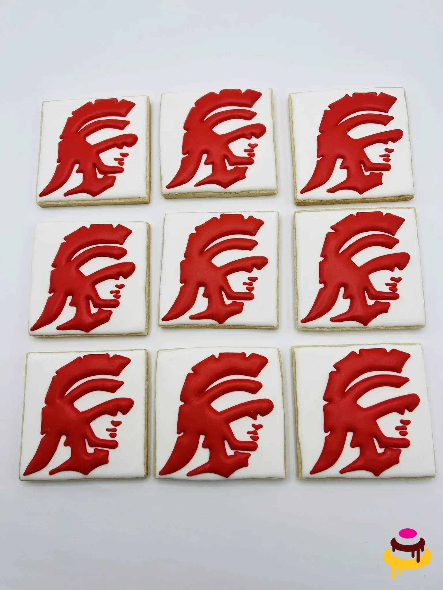 USC Trojans logo hand piped corporate cookies Bay Area San Francisco