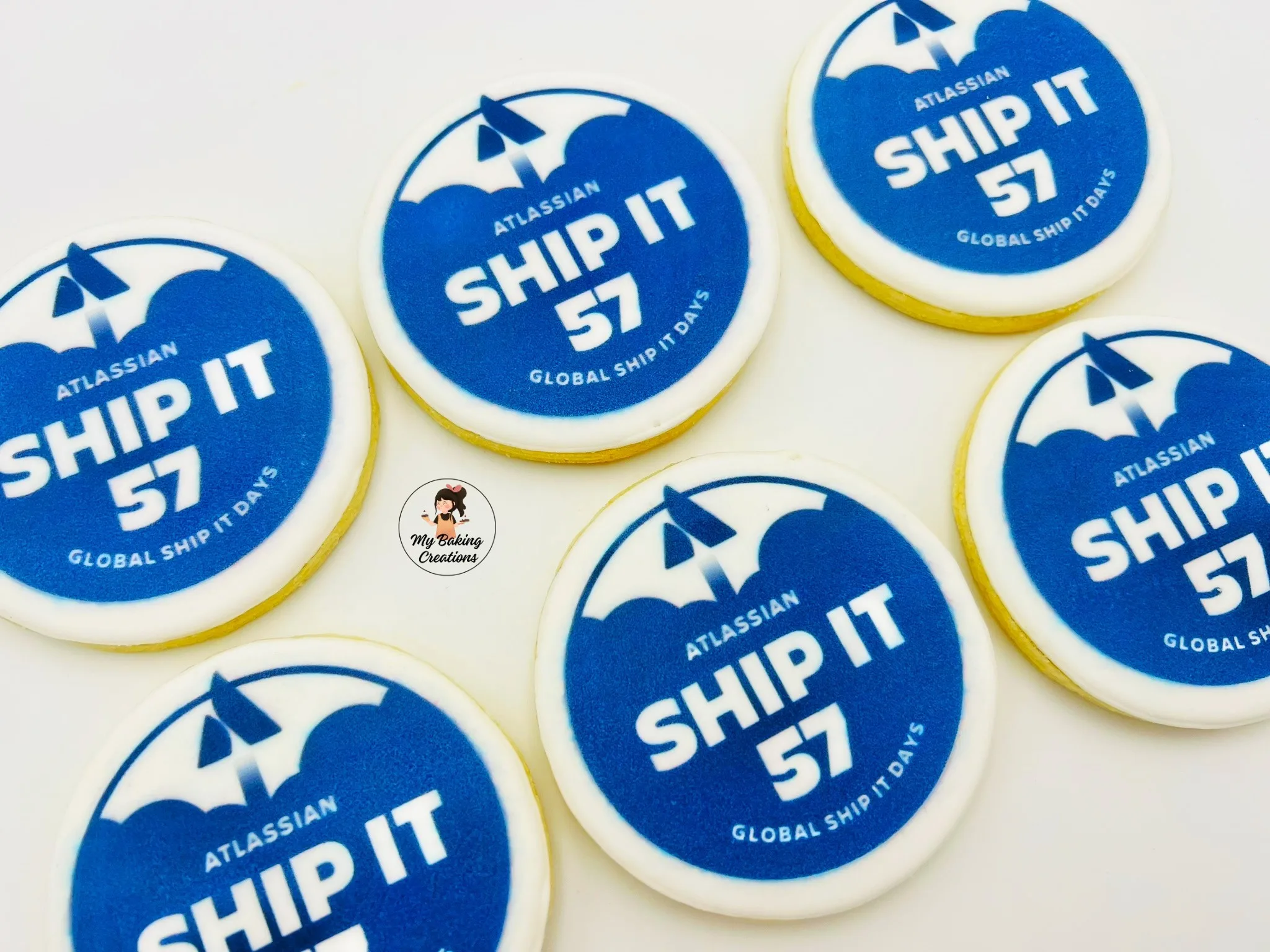Atlassian Ship It 57 printed logo corporate cookies Bay Area