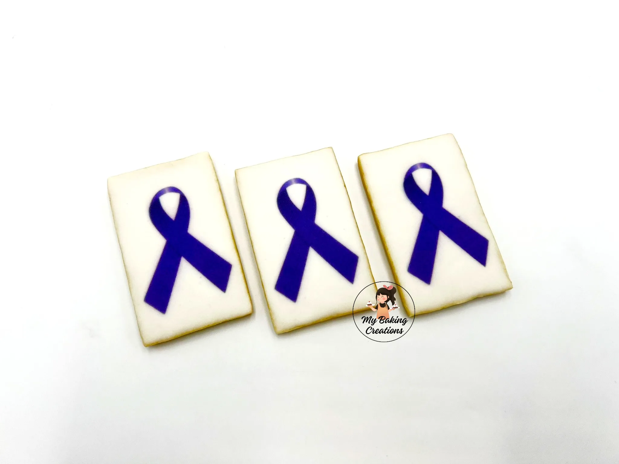 Cancer awareness ribbon printed corporate cookies San Francisco