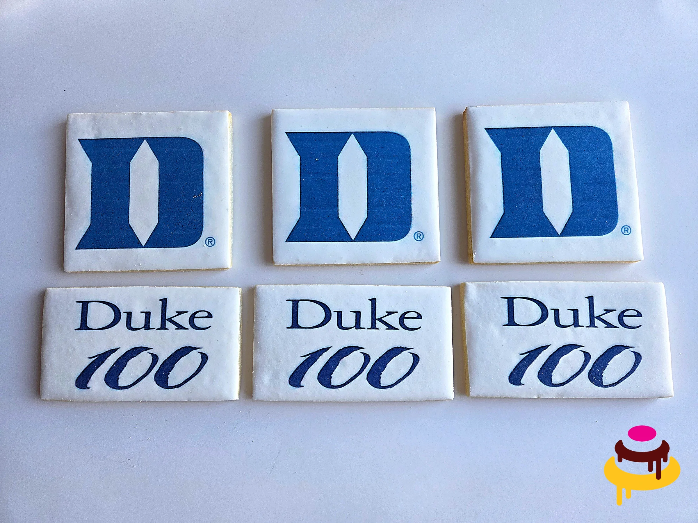 Duke 100 printed logo corporate cookies San Francisco