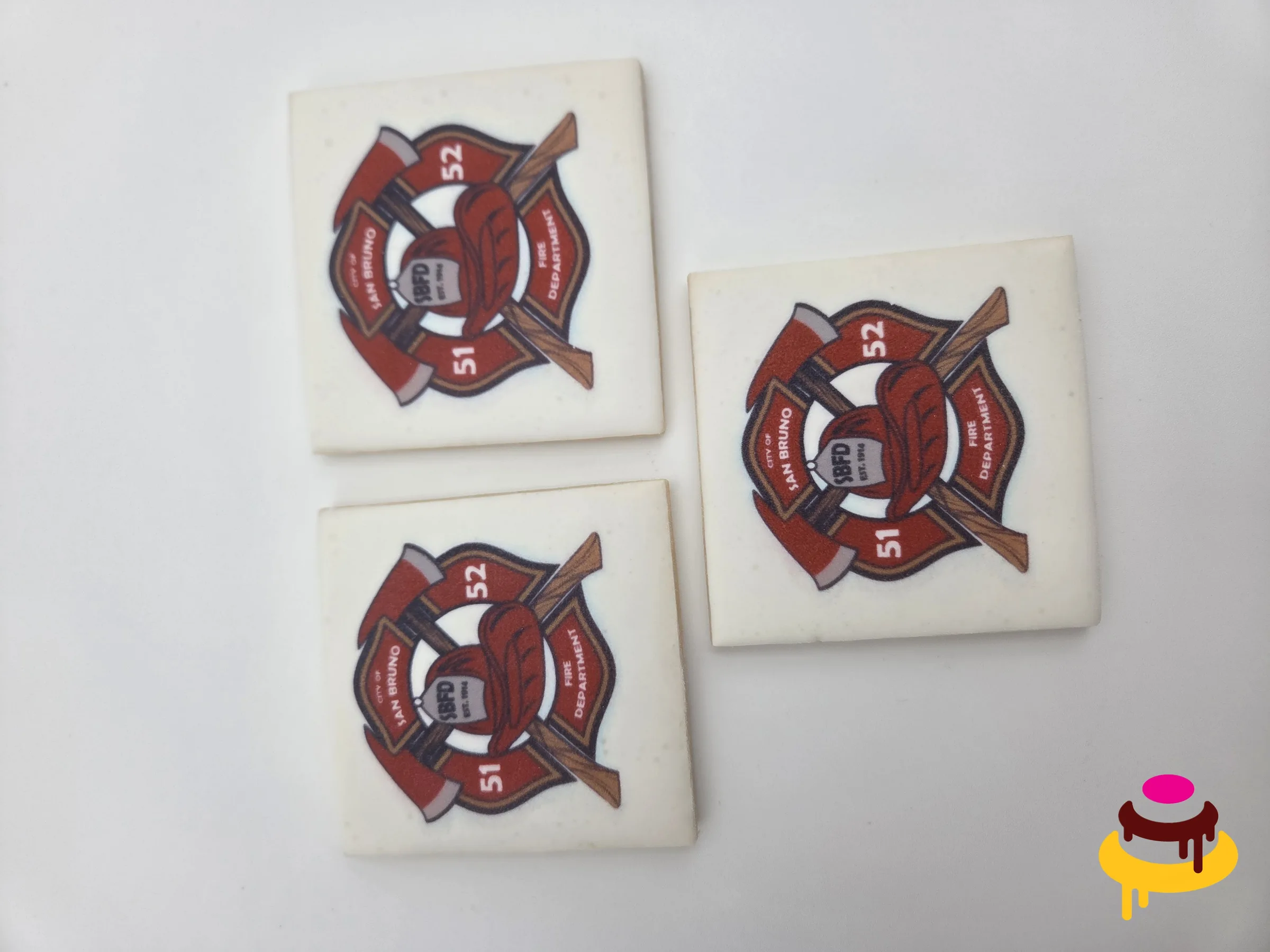 Fire department badge printed corporate cookies Bay Area