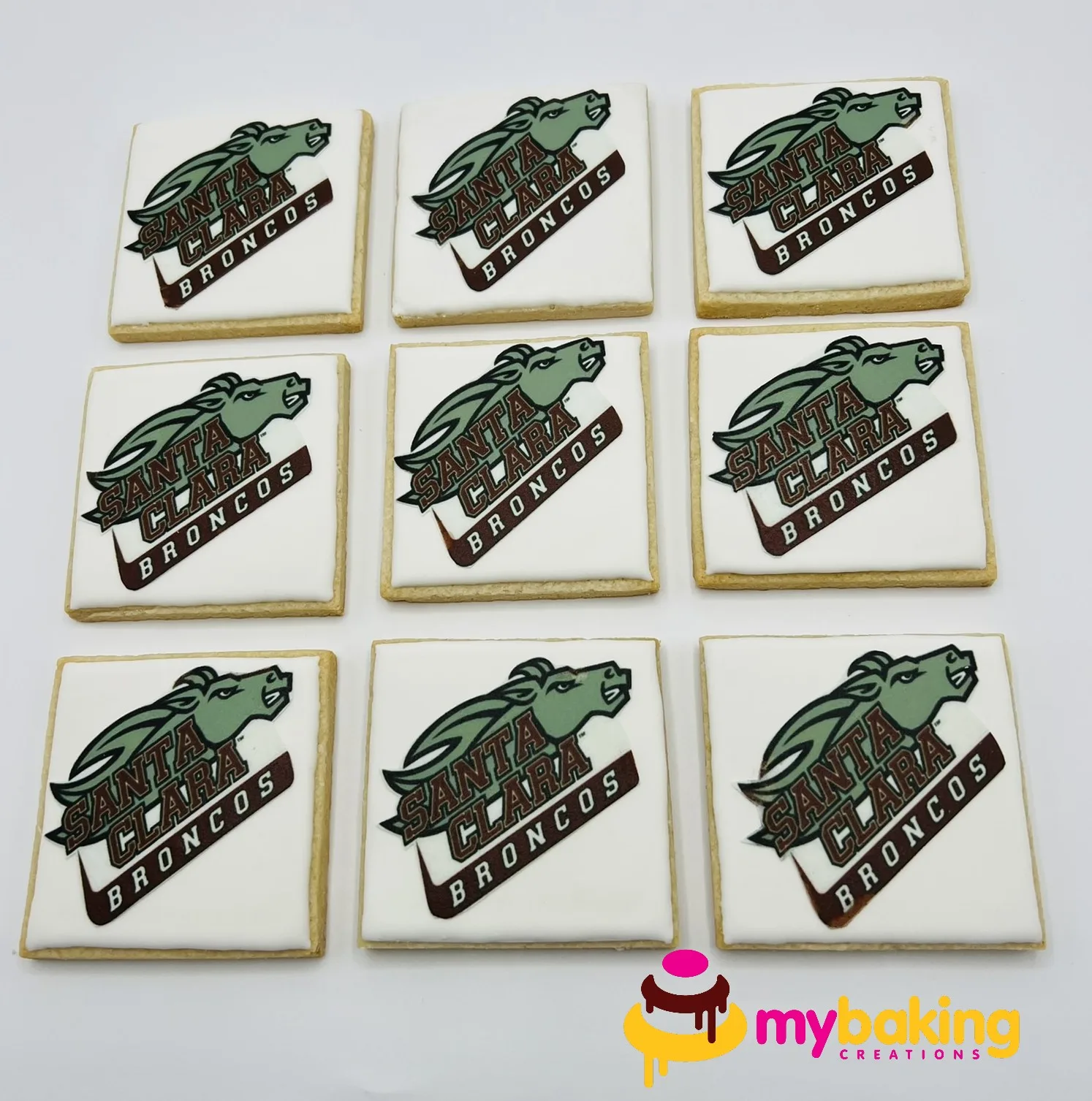 Santa Clara Broncos printed logo corporate cookies San Francisco Bay Area