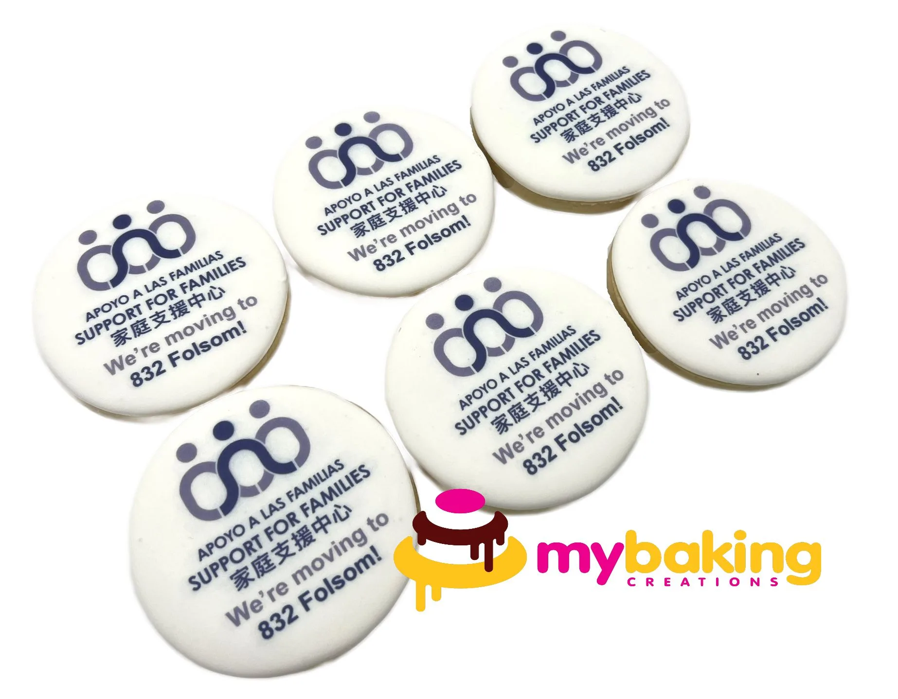 Support for Families printed image corporate cookies Bay Area