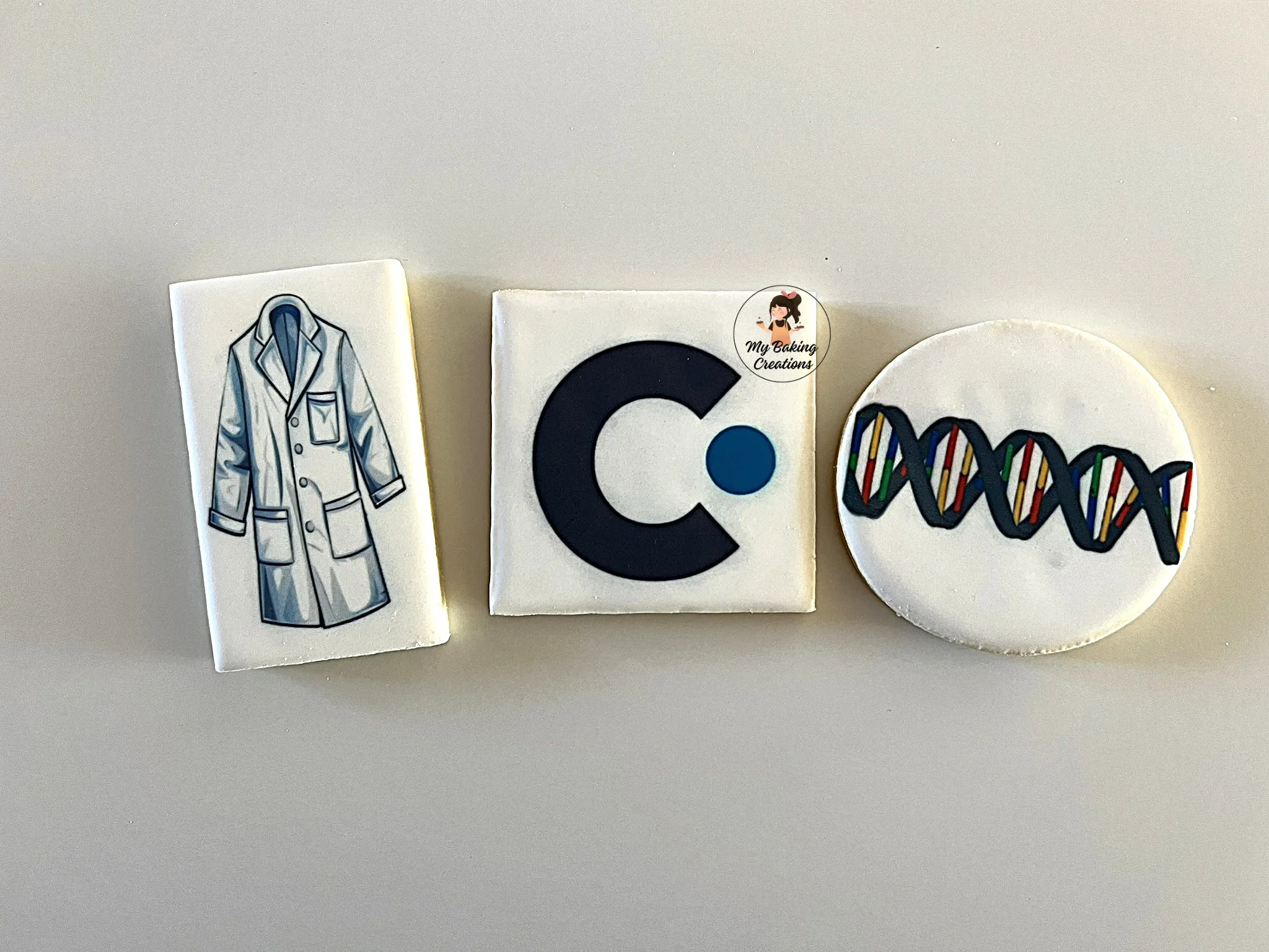cTRL lab coat and DNA printed logo corporate cookies Bay Area