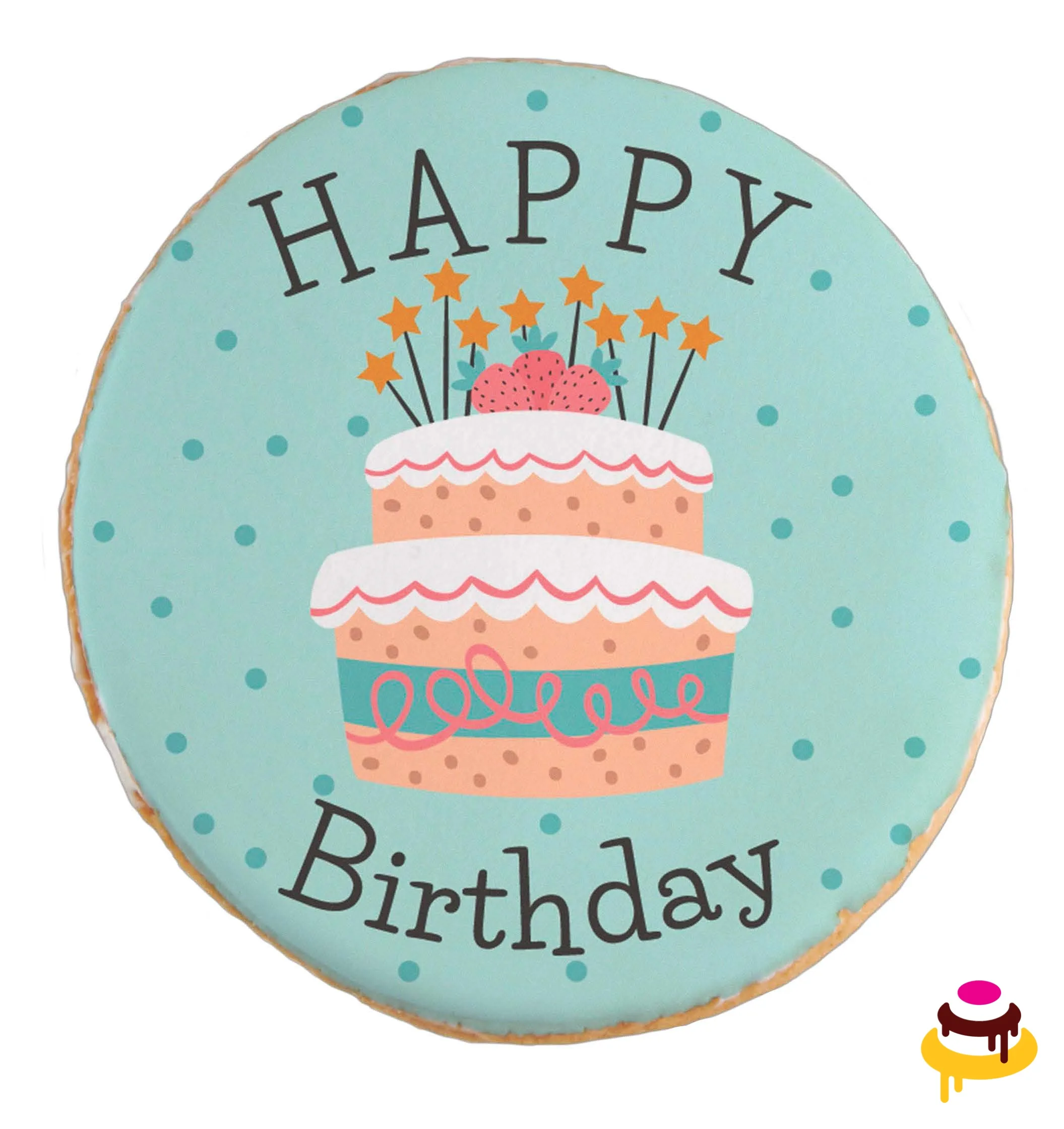 Happy birthday cake printed image cookies