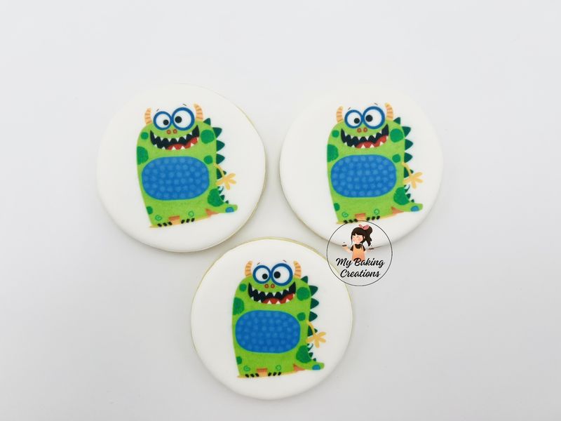 Custom printed monster cookies by My Baking Creations