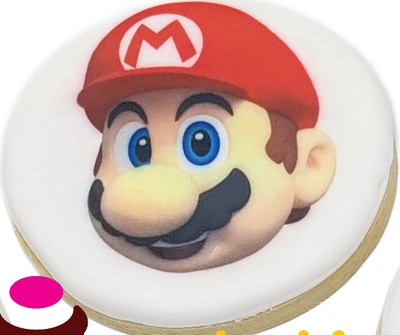 Custom printed Super Mario birthday cookie