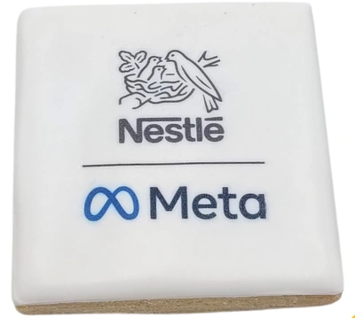 Corporate logo cookies for Meta and Nestlé